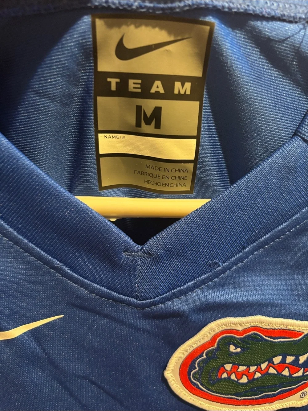 Nike kids Blue Gators Short Sleeve Football Jersey with Orange & White Accents